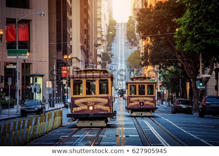 Stock fotó: San Francisco Cable Car And Golden Gate Bridge