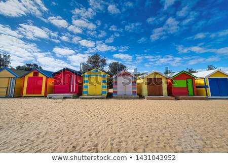 Foto stock: Brighton Beach Bathing Boxes