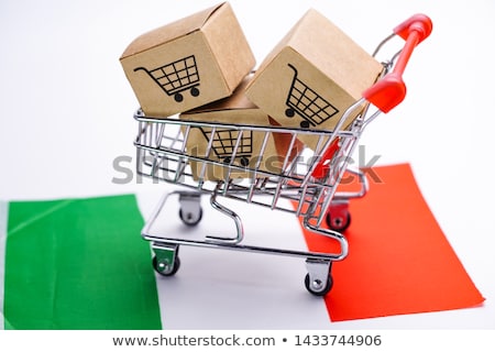 Stock fotó: Made In Italy - Cardboard Box On Hand Truck