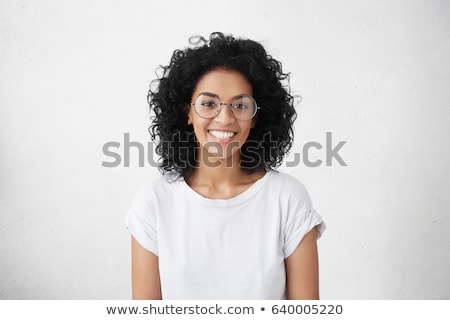 Сток-фото: Cute Brunette On A White Background