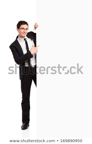 Foto stock: Businessman With Blank Billboard