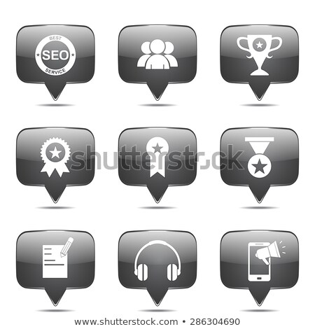 Zdjęcia stock: Seo Internet Sign Square Vector Black Icon Design Set 9
