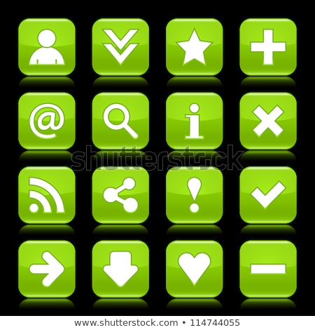 Foto stock: Warning Sign Green Vector Button Icon Design Set