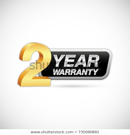 Foto stock: 2 Years Warranty Golden Vector Icon Button