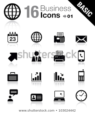Stockfoto: Icon Phone Cell Smart Mobile With World