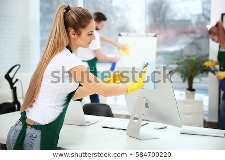 [[stock_photo]]: Tidy Clean Office Desk With Laptop Computer