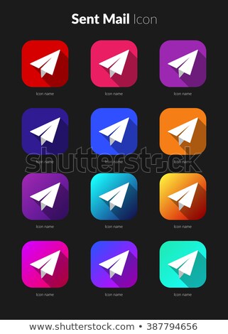 Stockfoto: Airplane Email App Icon Template Mobile Application Icon Vector Colorful Icon