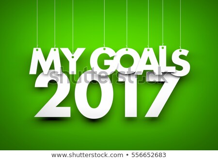 Foto stock: Goals In New Year 2017 - Word Hanging On Orange Background 3d Illustration