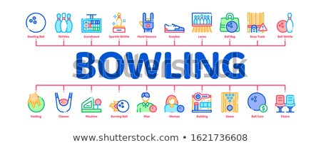 ストックフォト: Bowling Game Tools Minimal Infographic Banner Vector