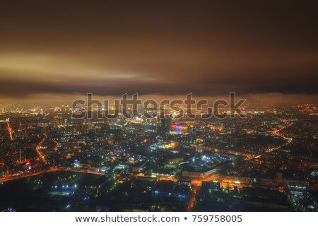 Zdjęcia stock: Moscow City Skyline In Blue And Brown Color