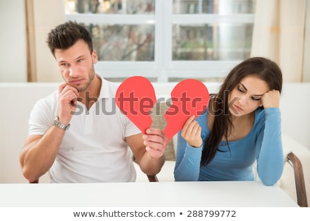 Stock photo: Angry Divorce Couple Heart