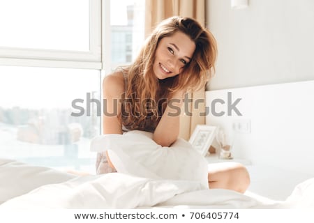 Stockfoto: Fashion Portrait Of Young Elegant Woman In Bed