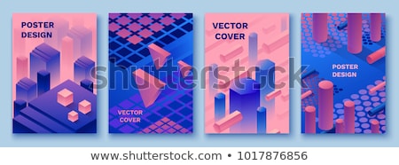 Stok fotoğraf: Abstract 3d Shape Backdrop In Blue Purple