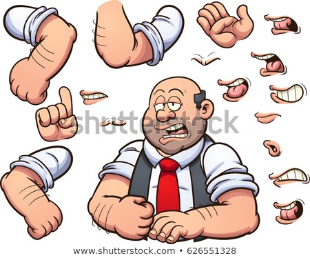 Stockfoto: Bald Man - Cartoon Character - Vector Illustration