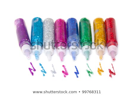 Set Colorful Sparkle Glue Pens ストックフォト © Discovod