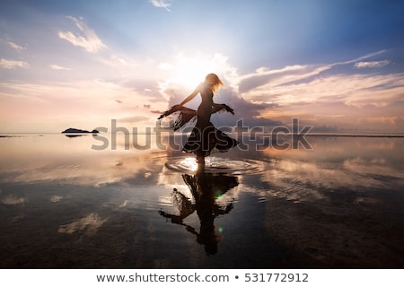 Stok fotoğraf: Dancing Woman At Sunset