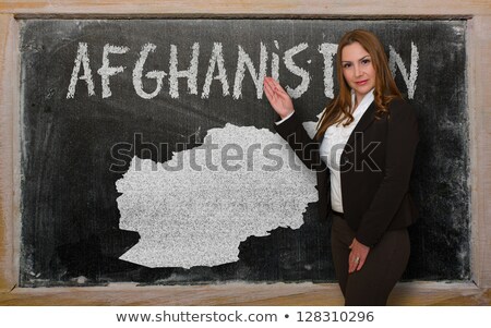 Teacher Showing Map Of Afghanistan On Blackboard [[stock_photo]] © vepar5
