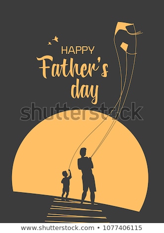 Stockfoto: Father And Son With Kite