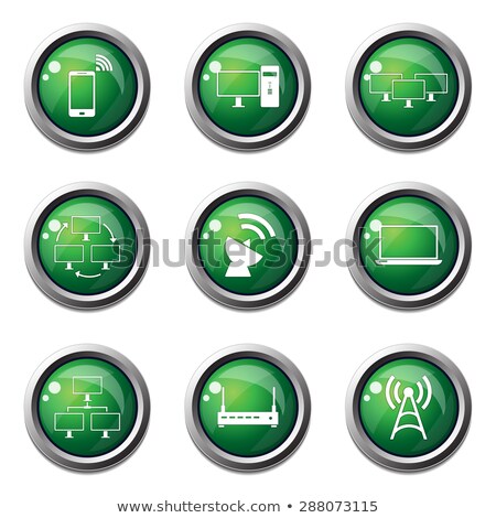 Stock fotó: Telecom Communication Green Vector Button Icon Design Set 2