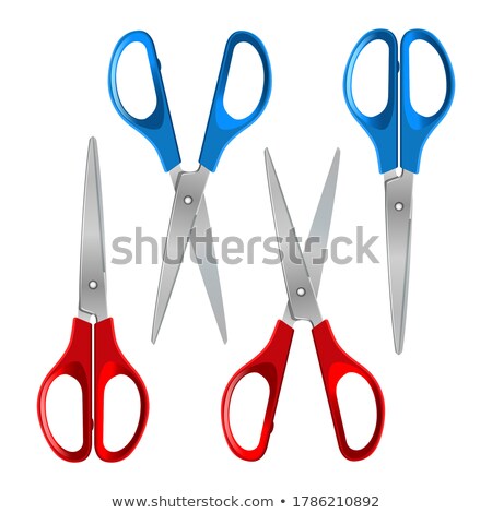 Scissor Red Vector Icon Design Stok fotoğraf © tassel78