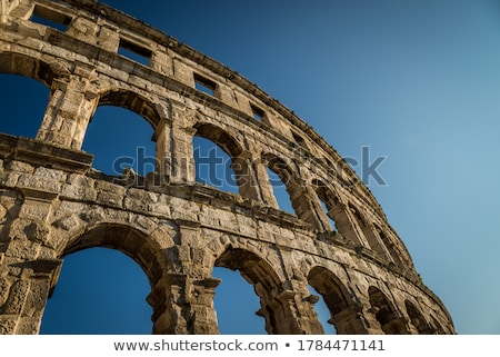 Foto stock: Ancient Roman Amphitheater In Pula Croatia