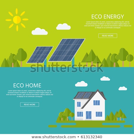 Stock foto: Solar Energy Caring About Environment House With Solar Panels On Roof Alternative Energy Sources