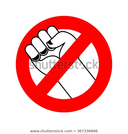 Foto stock: Stop Violence Ban Fight Forbidden Fist Red Label