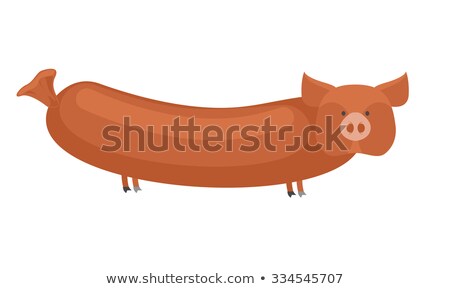 Foto stock: Pork Sausage Meat Product Made From Pork Delicacy With Head Of