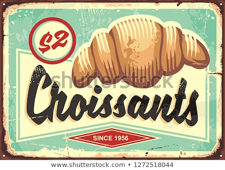 Foto stock: Cartoon French Bread Baguette Poster Design With Text