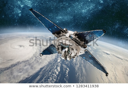 Stockfoto: Space Satellite Monitoring From Earth Orbit Weather From Space