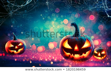 Сток-фото: Halloween Background With Cobweb And Face