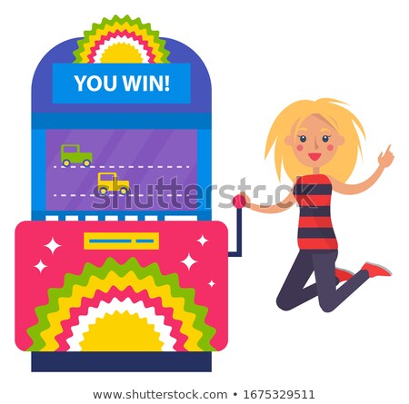 Imagine de stoc: Blonde Girl Winning In Casino Jackpot Vector