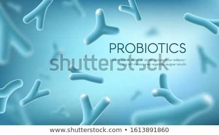 Stockfoto: Vector Background With Probiotics Bifidobacterium Lactobacillus Lactic Acid Bacterium Microbiome