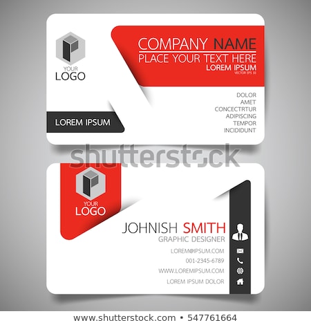 Foto stock: Red And White Modern Business Card Design Template