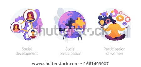 Foto stock: Social Network Behaviour Vector Concept Metaphors