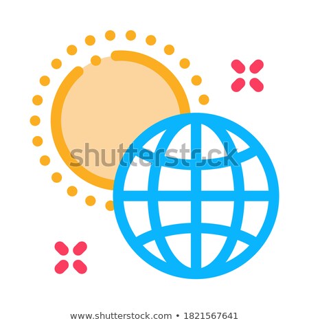 Сток-фото: Rotation Of Earth Around Sun Icon Vector Outline Illustration