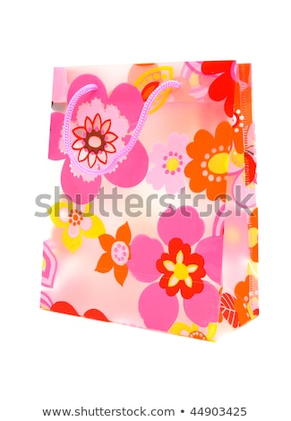 ストックフォト: Plastic Shopping Bag With Floral Motif