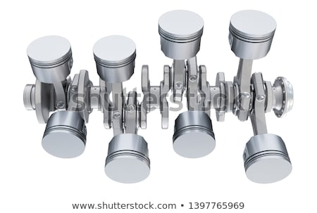 Stok fotoğraf: V8 Engine Pistons On A Crankshaft