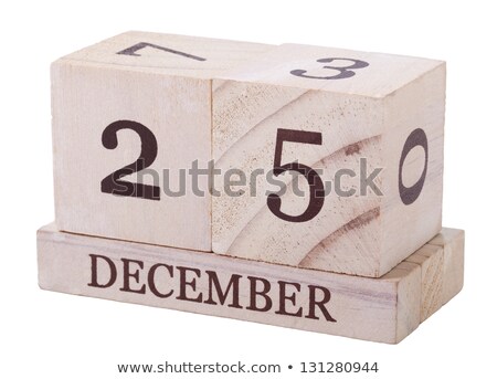 Stockfoto: A Wooden Calender 25th December With Clipping Path