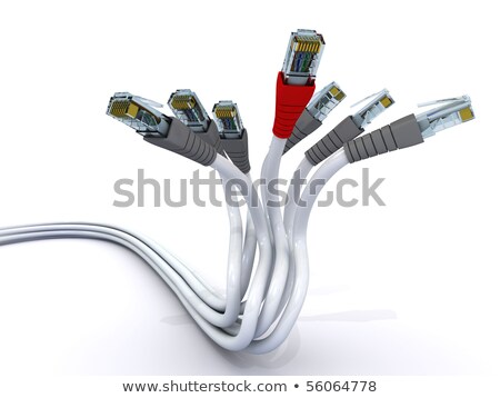 Group Of Red Network Cable On White Background Foto d'archivio © AptTone