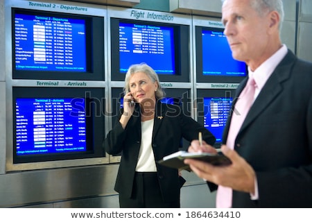 Stock photo: Businesswoman Talking On The Cellphone And Writing In Organizer