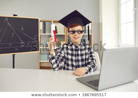 Stock fotó: Laptop With Mortarboard And Scroll Education Concept