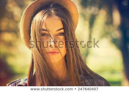 Stock fotó: Beautiful Young Brunette Woman With Brown Eyes And Long Hair