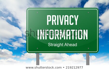 Stock fotó: Data Privacy On Green Highway Signpost