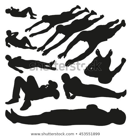 Сток-фото: Silhouette Of A Man Lying Down