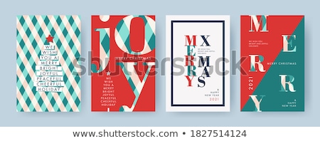 Stock fotó: Abstract Vector Typography Christmas Card