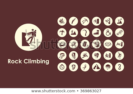 Stock fotó: Colored Stickers For Rock Climbing