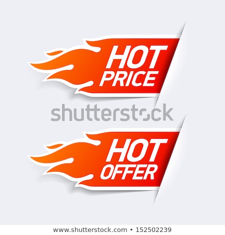 Imagine de stoc: Hot Price With Flame Sign Label