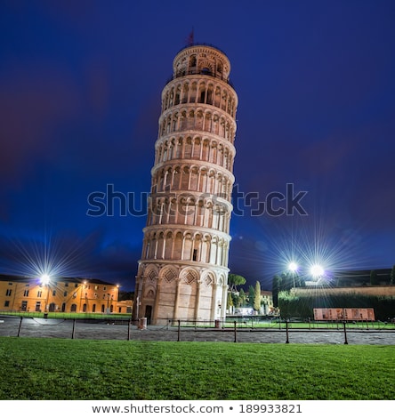 Zdjęcia stock: Famous Leaning Tower Of Pisa During Evening Hours