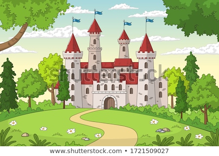 Stock fotó: Cartoon Illustration Castle